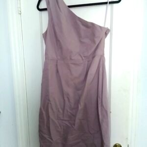 J. Crew Bridget Poplin One-Shoulder Cocktail Dress Mauve